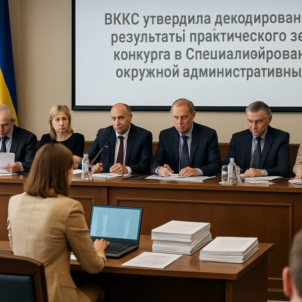 ВККС утвердила декодированные результаты практического задания конкурса в Специализированный окружной административный суд