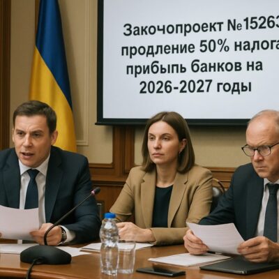 Законопроект №15262: продление 50% налога на прибыль банков на 2026–2027 годы — позиции сторон и бюджетный эффект